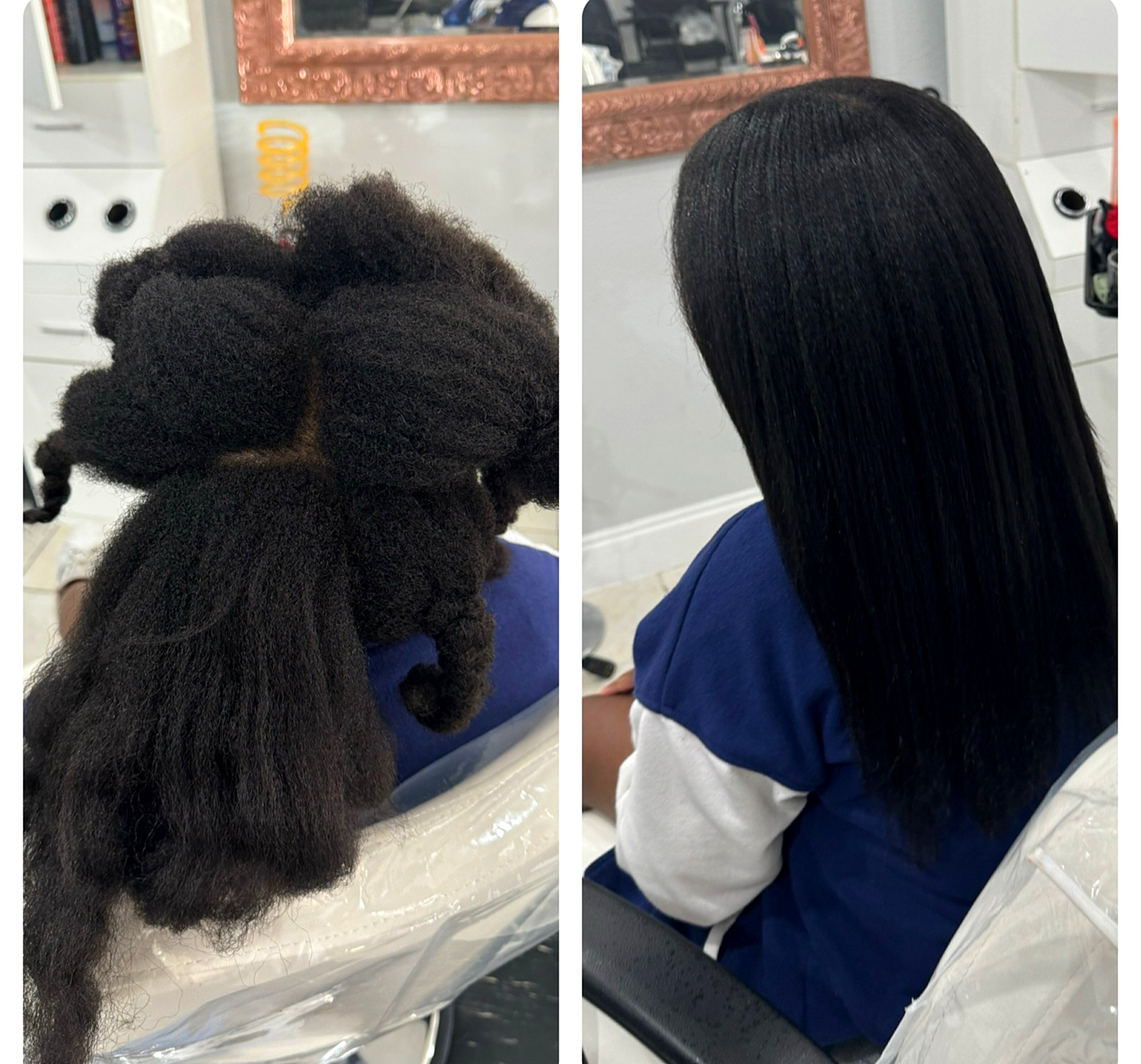 Before & After Dominican Blowout — hair by Dominican Hairdresser Johanny