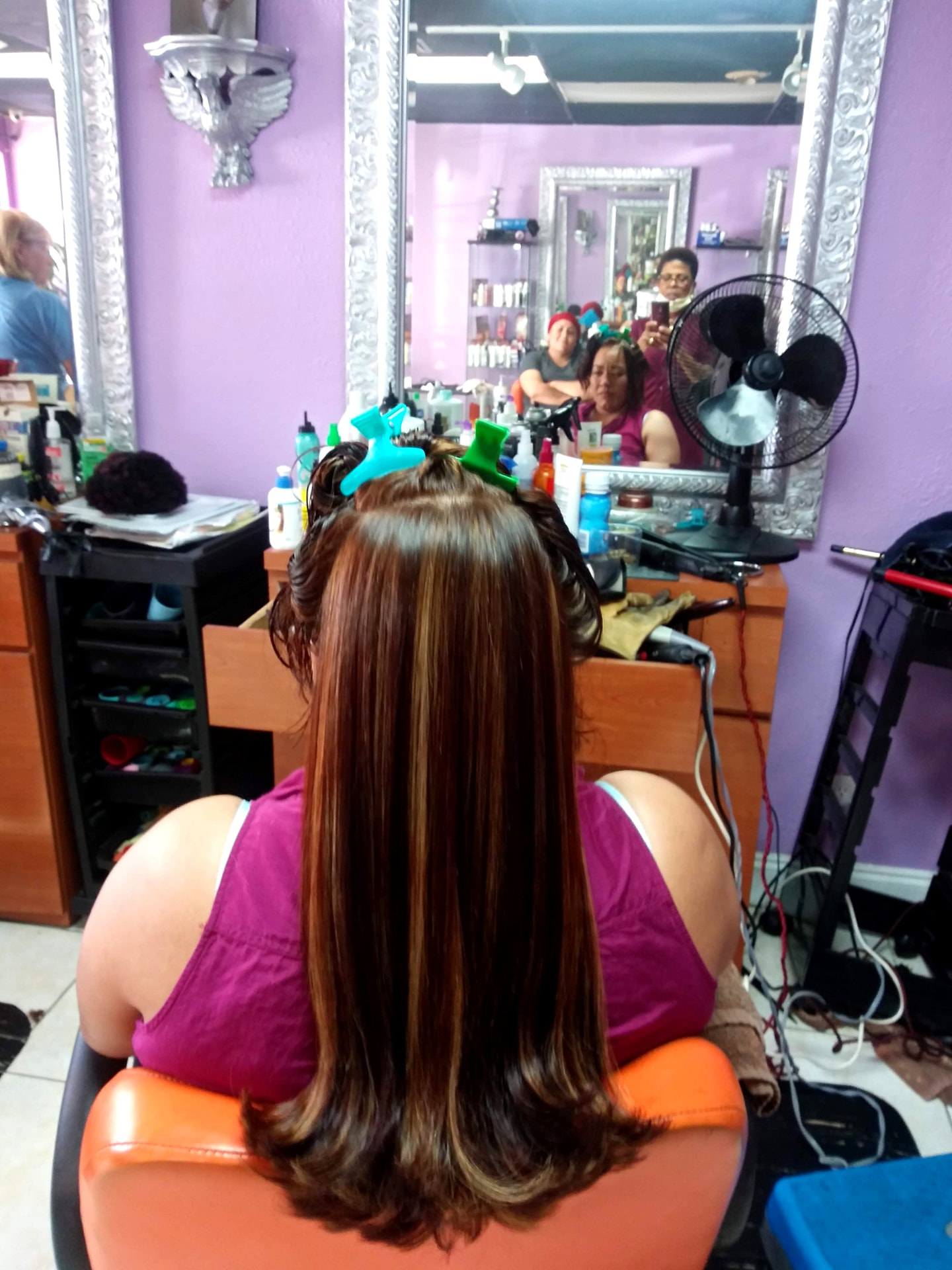 Highlights & Blowout — hair by Dominican Hairdresser Johanny