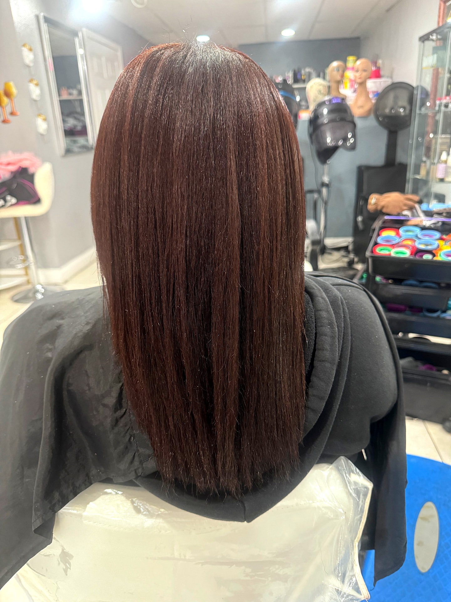 Long Straight Blowout — hair by Dominican Hairdresser Johanny