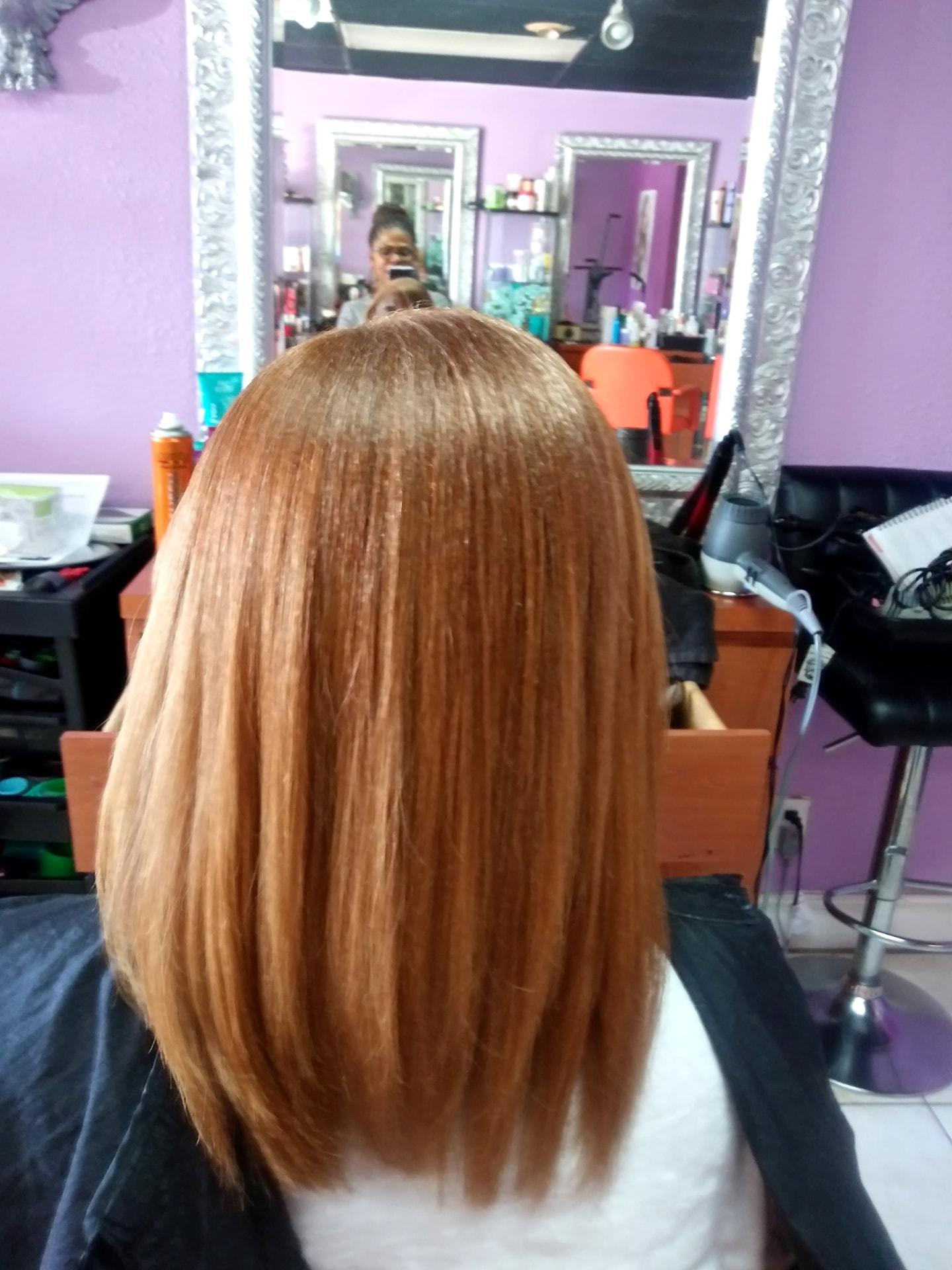 Copper Color — hair by Dominican Hairdresser Johanny